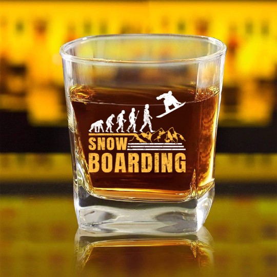 Snowboarding EVOLUTION Snowboard Winter Park Square Whiskey Glasses