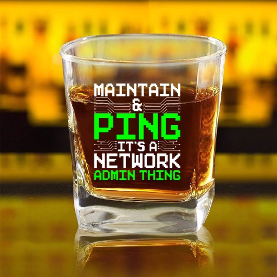 Network Admin Programmer Square Whiskey Glasses