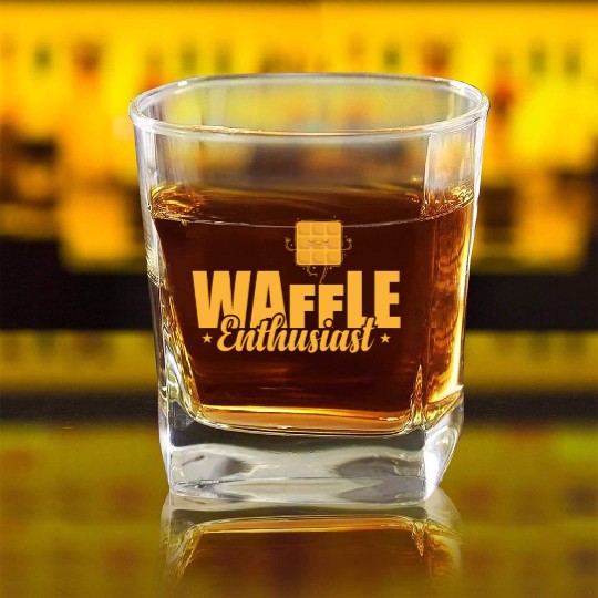 Waffle Enthusiast Snack Pastry Baker Square Whiskey Glasses