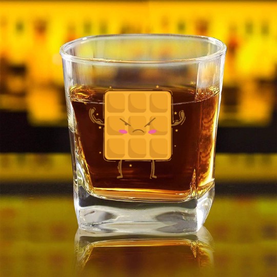 strong Waffle Baker Pastry Dough Square Whiskey Glasses