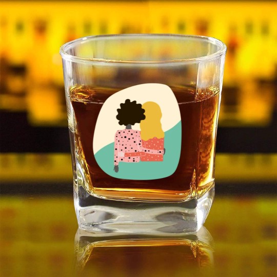 Friends Who Swim Together Stay Together Open Water Square Whiskey Glasses