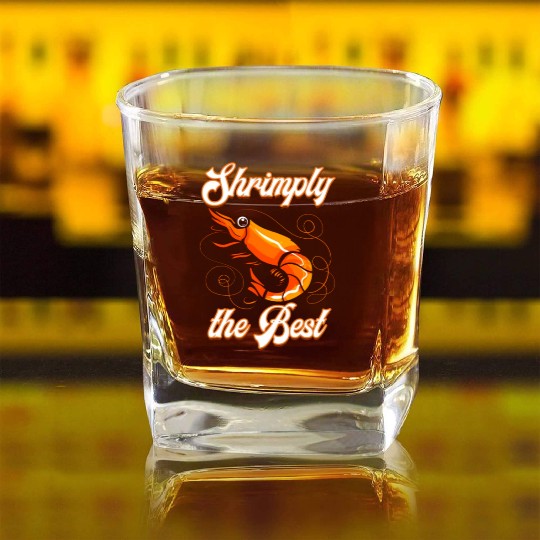 Funny shrimp food shrimp design for seafood chefs Square Whiskey Glasses