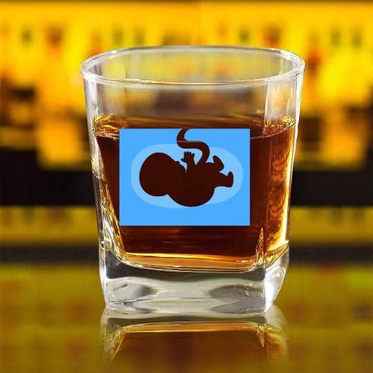 Baby Ultrasound Medical Doctor Square Whiskey Glasses