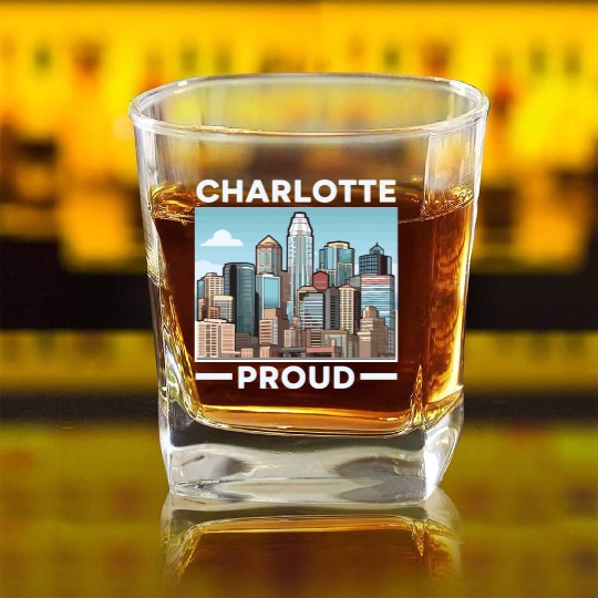 Charlotte North Carolina USA America United States Square Whiskey Glasses
