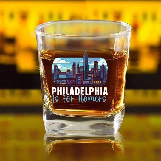 Philadelphia City Pennsylvania USA United States Square Whiskey Glasses
