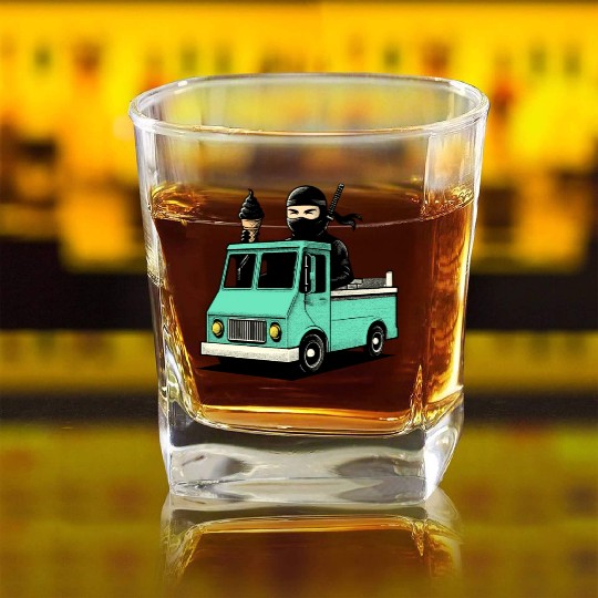Ice Cream Ninja Square Whiskey Glasses