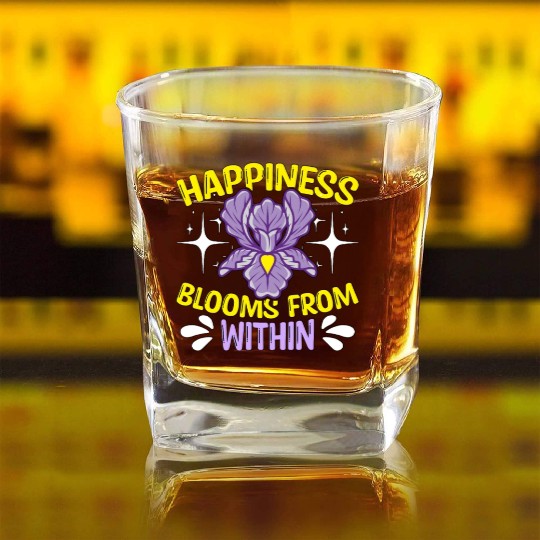 Orchids Happiness Blooms From Within Orchid Grower Square Whiskey Glasses