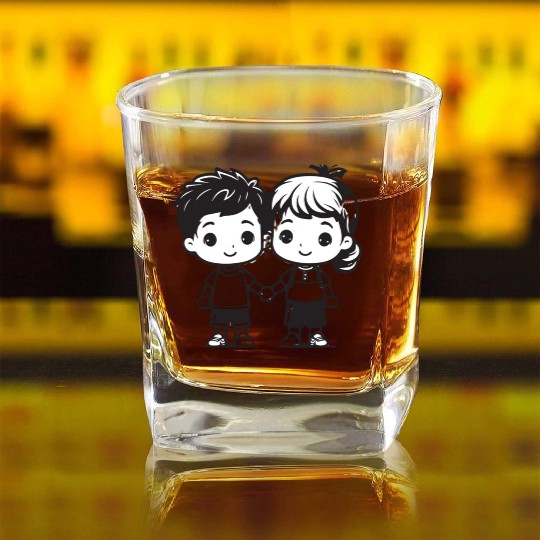 Friendship Day Mug transformed Square Whiskey Glasses