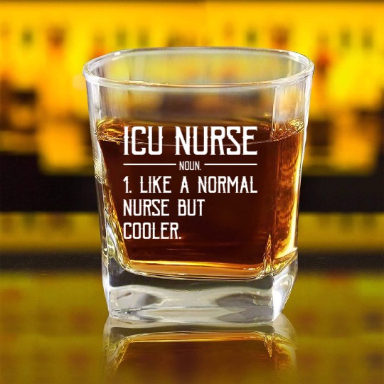 Registered Nurse RN Medical Hospital Healthcare Square Whiskey Glasses