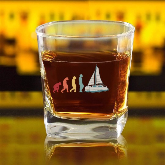 Catamaran-Sailing Yachting-Sailor Evolution Square Whiskey Glasses