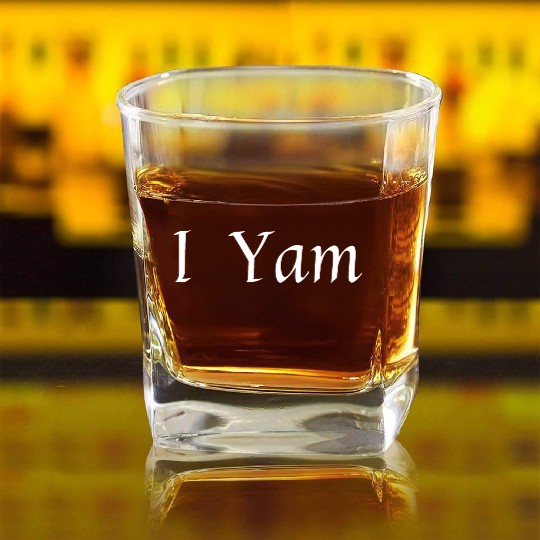 I Yam She's My Sweet Potato Set Couples Thanksgivi Square Whiskey Glasses