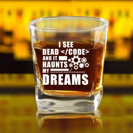 Programmer Saying Computer Science Programming Square Whiskey Glasses