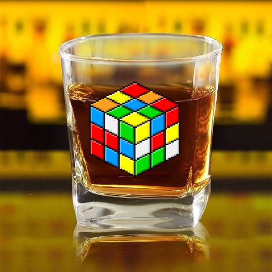 rubiks cube Square Whiskey Glasses