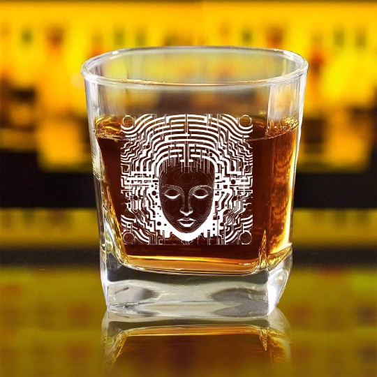 Brain Structures - Surreal Art Square Whiskey Glasses
