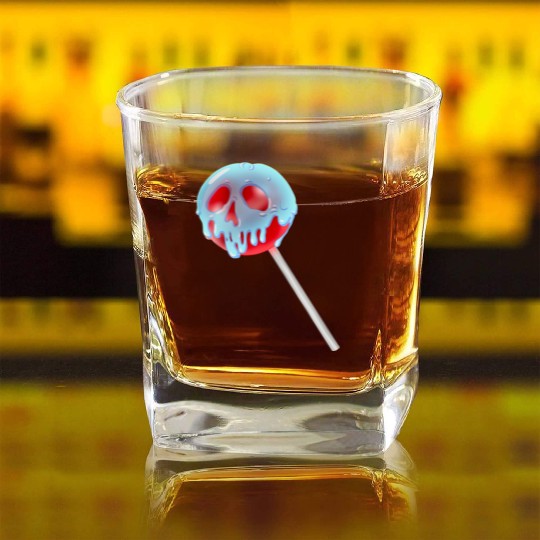 Poison Apple Halloween Candy Lollipop Square Whiskey Glasses