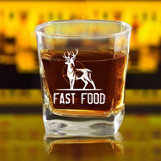 Funny deer hunting, gift, Funny gift Deer hunting Square Whiskey Glasses