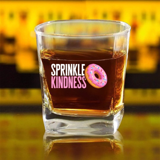 Teacher Square Whiskey Glasses, Sprinkle Kindness Square Whiskey Glasses, Gift For