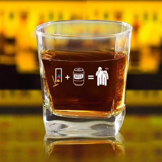 Lawn Game - Golf Croquet Player Square Whiskey Glasses