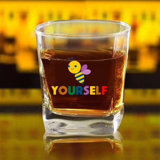 Bee Yourself Lesbeean Lesbian Square Whiskey Glasses