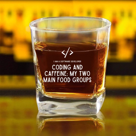 Proud Software Developer Square Whiskey Glasses - Embrace Expertise