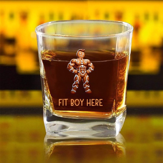 Gingerbread Fit Boy Square Whiskey Glasses