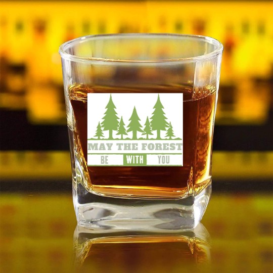 May The Forest Be With You Square Whiskey Glasses