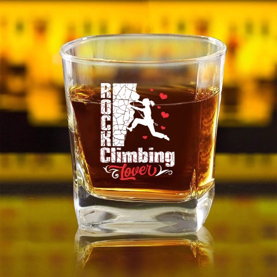 Rock Climbing Lover Square Whiskey Glasses