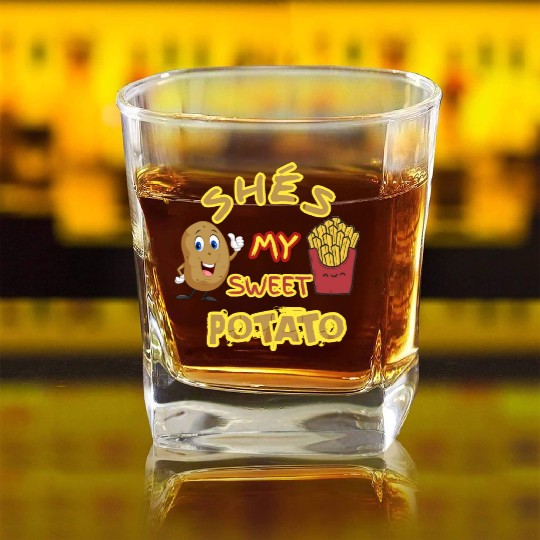 shés my sweet potato Square Whiskey Glasses
