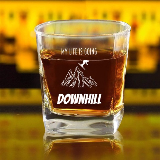 ski skiing Square Whiskey Glasses
