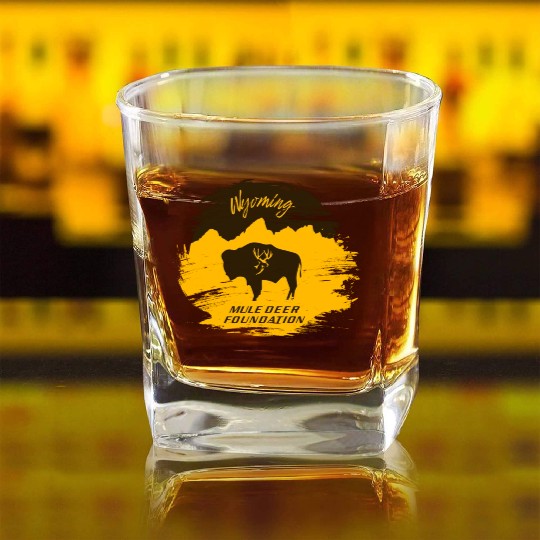 Mule Deer Foundation of Wyoming Square Whiskey Glasses