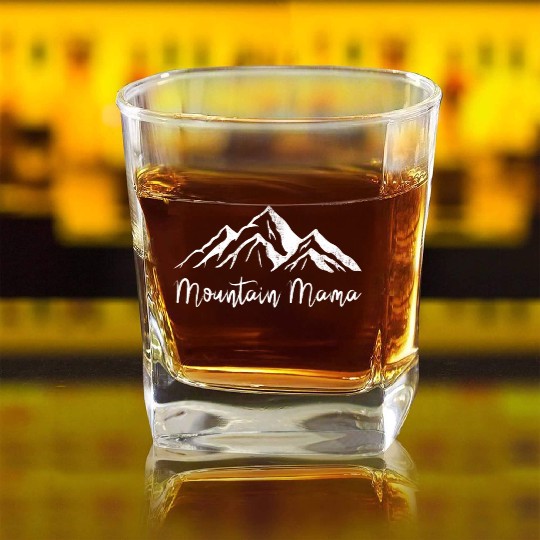 Mothers day mountain mama Square Whiskey Glasses