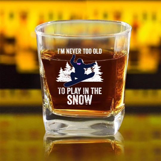 Funny Snowboarding Gifts Snowboard Snowboarder Square Whiskey Glasses