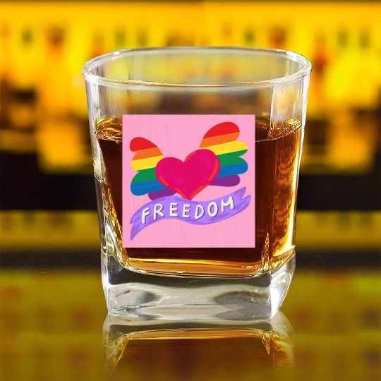 Love Freedom Square Whiskey Glasses