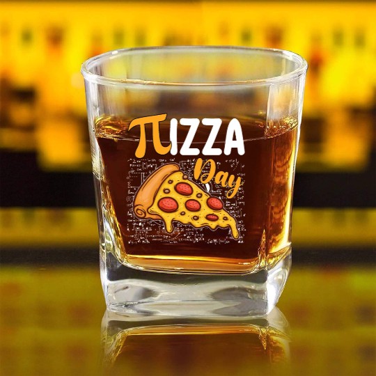 Pizza Pi Day Math Mathematics Lovers Square Whiskey Glasses