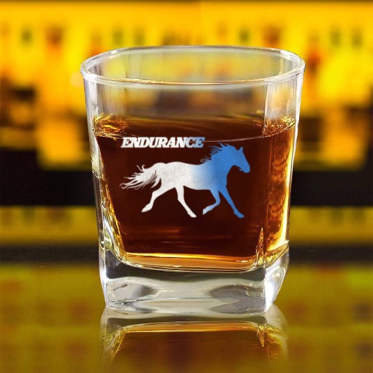 Napoleon Dynamite Running Horses Endurance Square Whiskey Glasses