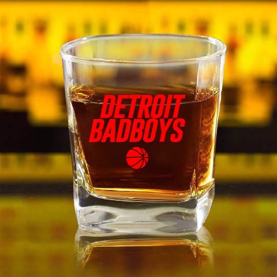 DETROIT BADBOYS GRAPHIC TEES Square Whiskey Glasses