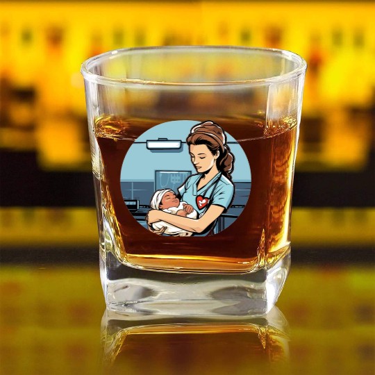Registered Nurse Medical Medicine Neonatal Nurse Square Whiskey Glasses