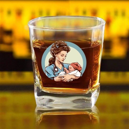 Registered Nurse Medical Medicine Neonatal Nurse Square Whiskey Glasses