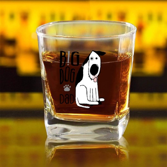 Big Dog Dad Square Whiskey Glasses