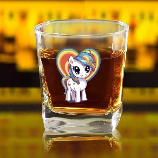 Love Pony Square Whiskey Glasses