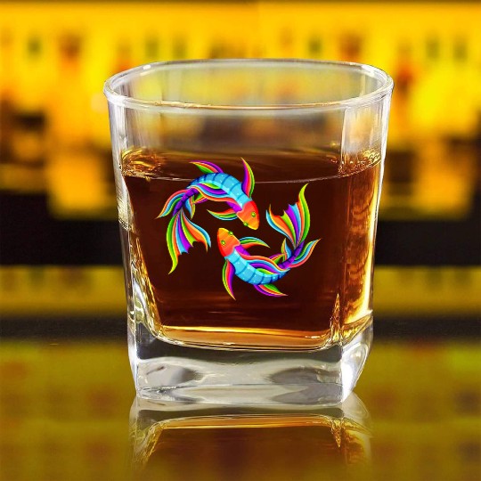 Fish galaxy Square Whiskey Glasses