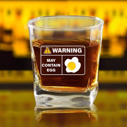 Fried Egg Lover Funny Foodie Square Whiskey Glasses