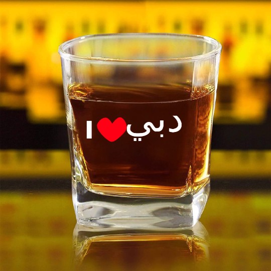 i love dubai Square Whiskey Glasses