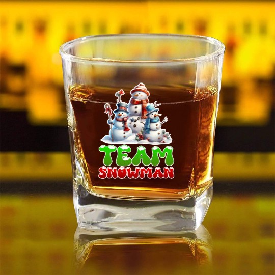 Snow Fever Team Snowman Snowmen Snow Square Whiskey Glasses