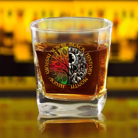 Heritage Embrace: Black History Month Square Whiskey Glasses