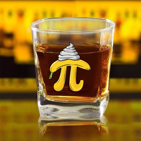 Banana Cream Pie Funny Pi Day Math Equations Square Whiskey Glasses
