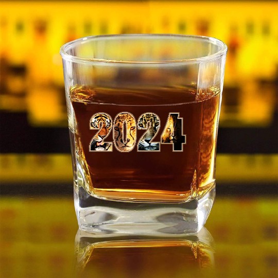 2024 TIGER CHEETAH JAGUAR LION DESIGN Square Whiskey Glasses