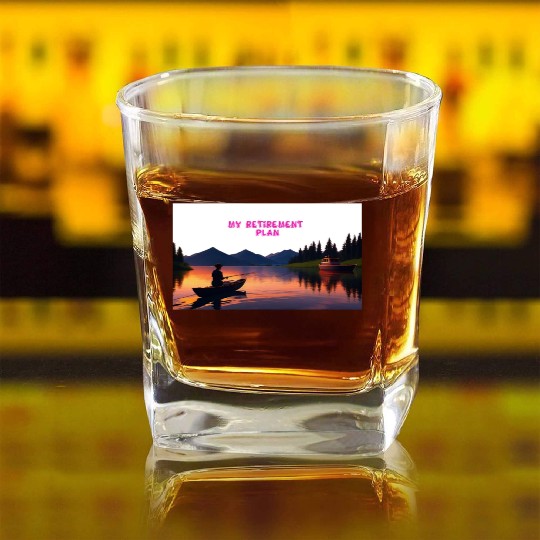 Retirement by the Water Square Whiskey Glasses