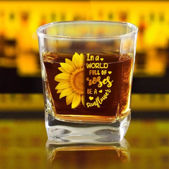SUNFLOWER Square Whiskey Glasses