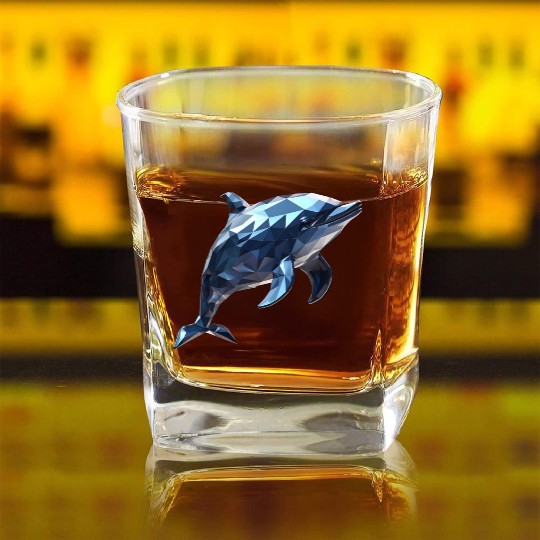 Geometric Style Dolphin Square Whiskey Glasses